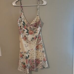 Wild Fable Floral Patchwork Mini Dress - Cream and Pink